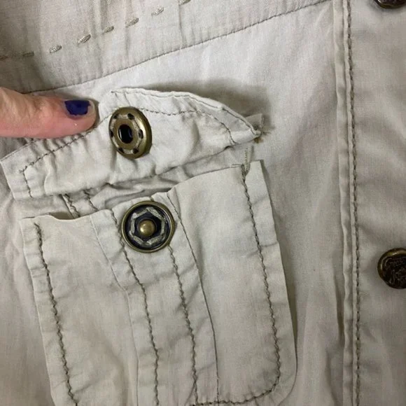 Khaki button down long sleeve dress - Picture 8 of 13